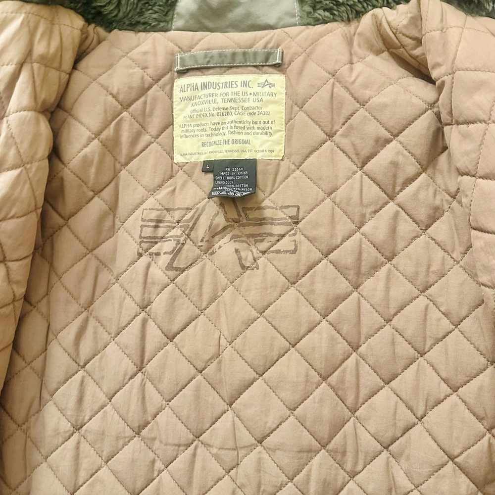 Urban Outfitters Olive Bomber Jacket with Faux Fur Hood - Picture 4 of 5